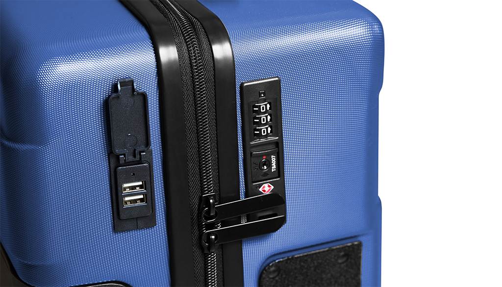 How does a carry-on suitcase with a USB port make my travel better?